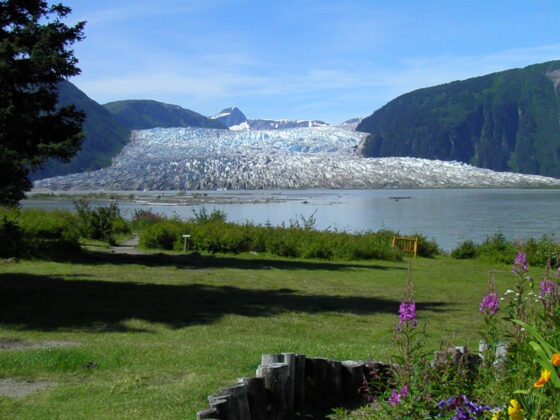 Hole-in-the-Wall Glacier at the Taku Lodge in Alaska